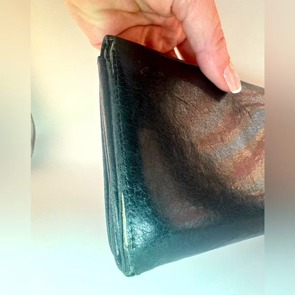 Balenciaga Giant Continental Wallet Black Lambskin Gold Hardware Authentic - Picture 5 of 15